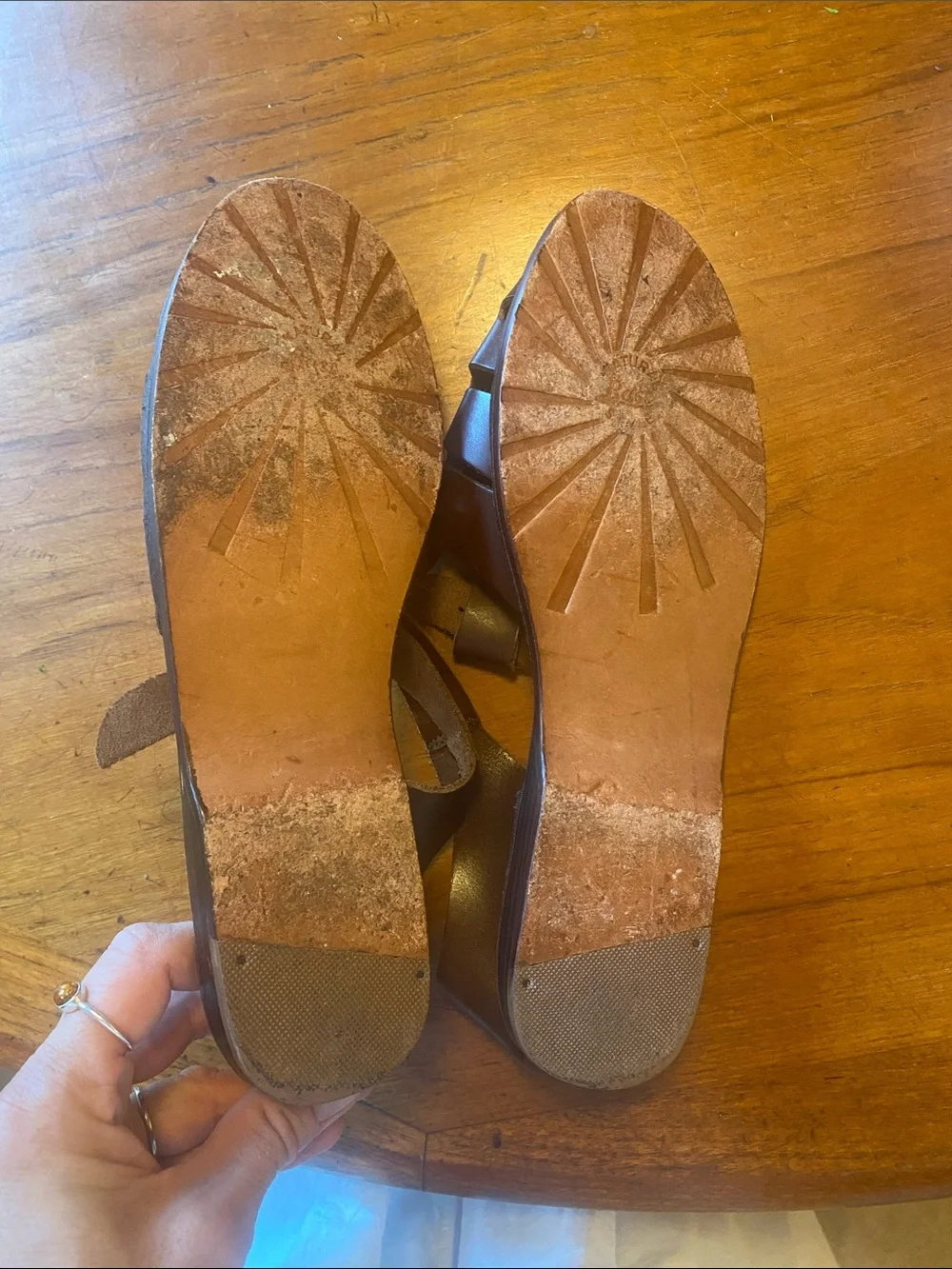 Women’s Vintage Bass Natural Leather Fisherman Sandals